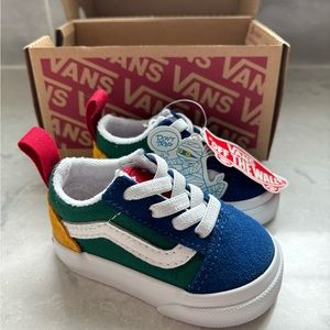 Toddler Old Skool Elastic Lace Vans Yacht Club Shoe Size 2